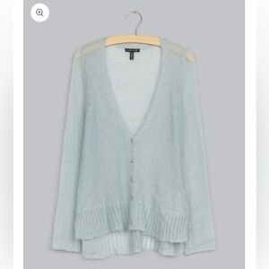 Eileen Fisher | Women's Cozy Longline Airy Washed Mohair Cardigan Size Large